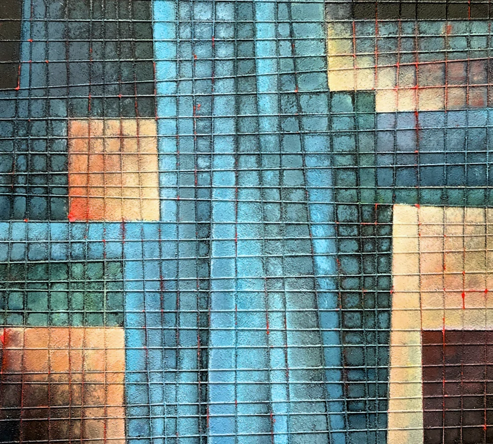 Karel Kodýdek - Jiskřička naděje - olej na plexiskle, signováno, rámováno, 50x50 cm