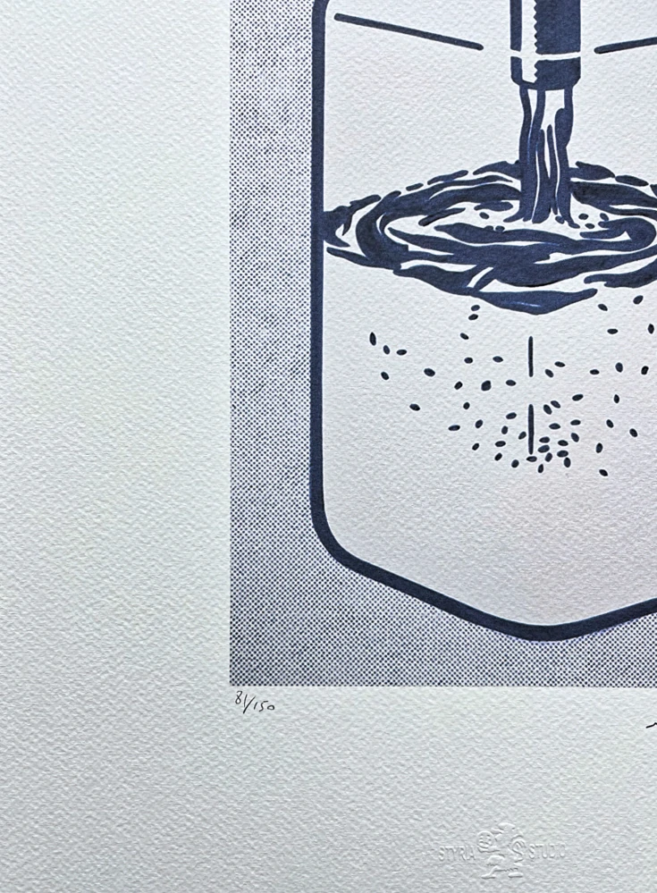 Roy Lichtenstein - Blue Bottle - signováno, 35x50cm, limitovaná edice 81/150