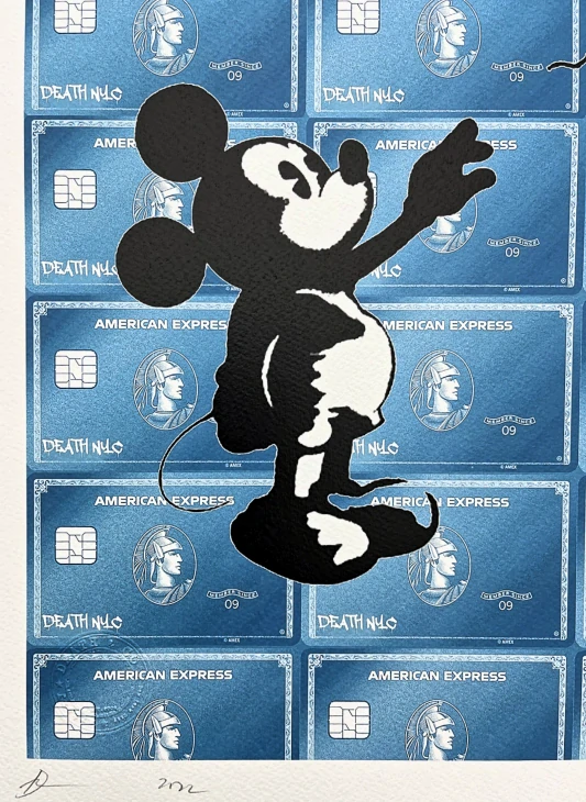 Death NYC - Mickey Mouse with balloon - limitovaná edice s certifikátem, 32x45cm