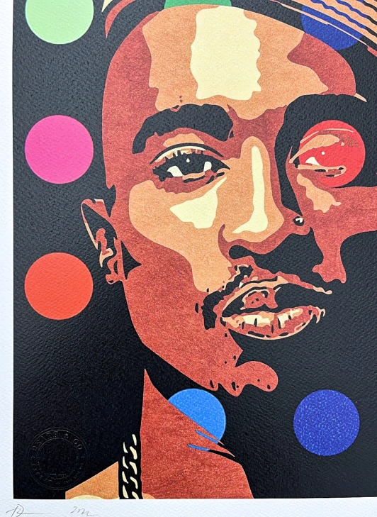 Death NYC - Tupac a crown - limitovaná edice s certifikátem, 32x45cm