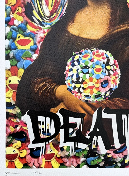 Death NYC - Mona Lisa with flowers - limitovaná edice s certifikátem, 32x45cm