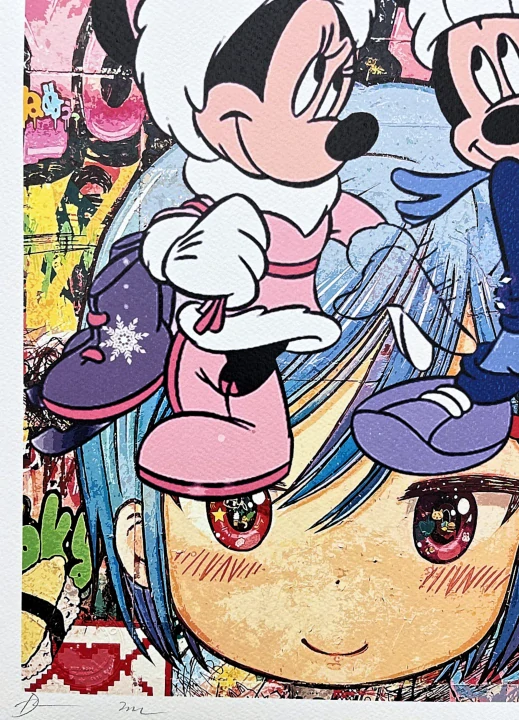 Death NYC - Mickey a Minnie winter - limitovaná edice s certifikátem, 32x45cm