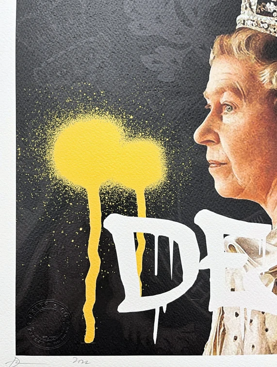 Death NYC - Queen Elizabeth II. - limitovaná edice s certifikátem, 45x32cm