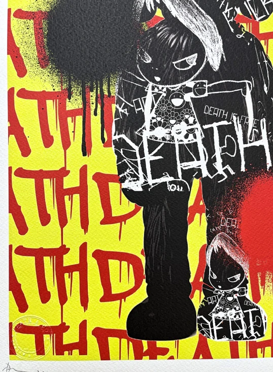 Death NYC - Death is free a Kaws - limitovaná edice s certifikátem, 32x45cm