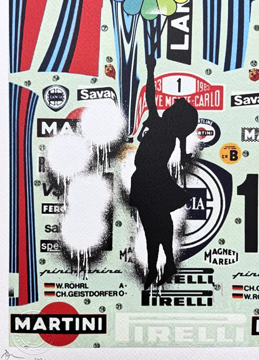 Death NYC - Girl with Murakami balloon a Martini - limitovaná edice s certifikátem, 32x45cm