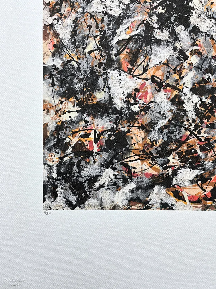 Jackson Pollock - Composition with Red Strokes x/300 - signováno 50x70cm