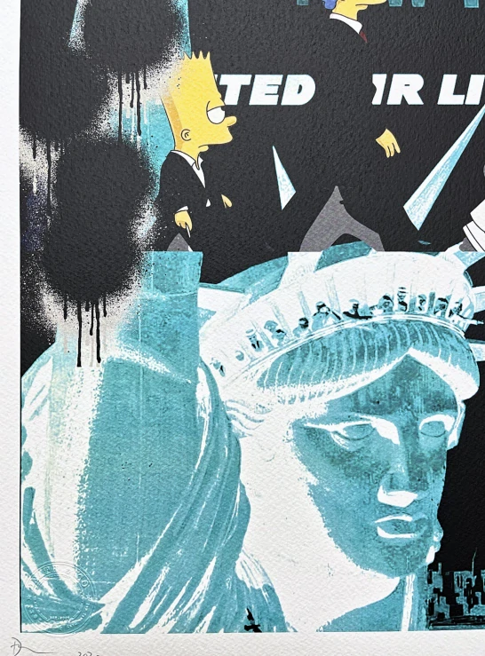Death NYC - Statue of Liberty with Simpsons - limitovaná edice s certifikátem, 32x45cm