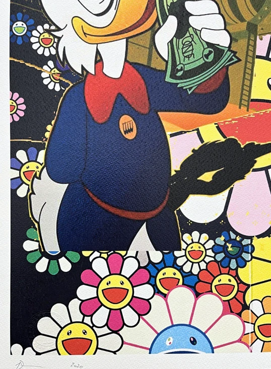 Death NYC - Donald Duck a Murakami - limitovaná edice s certifikátem, 32x45cm