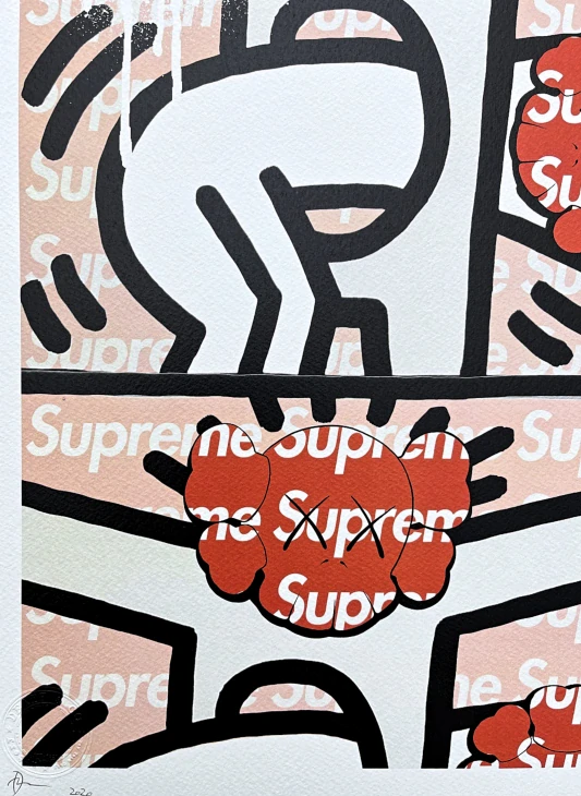 Death NYC - Haring with Supreme - limitovaná edice s certifikátem, 32x45cm