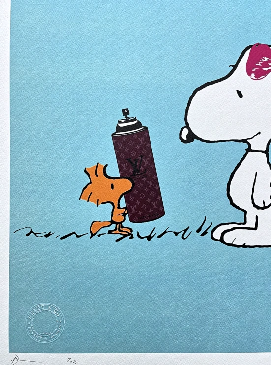 Death NYC - Snoopy a Woodstock - limitovaná edice s certifikátem, 32x45cm