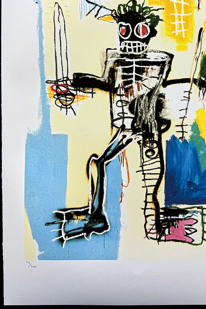 Jean-Michel Basquiat - Warrior 216/300 - limitovaná edice, signováno, 50x70cm