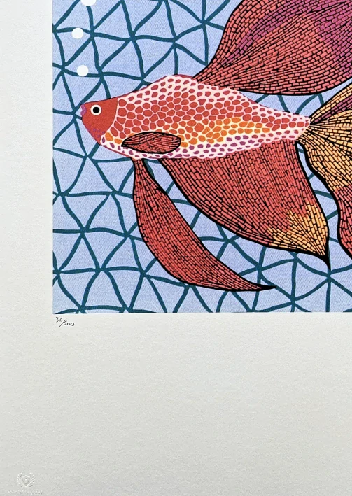Yayoi Kusama - Goldfish x/500 - signováno, číslovaná edice, 50x65 cm
