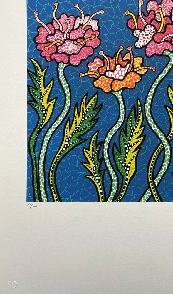 Yayoi Kusama - Flower II 26/500 - signováno, číslovaná edice, 50x65 cm