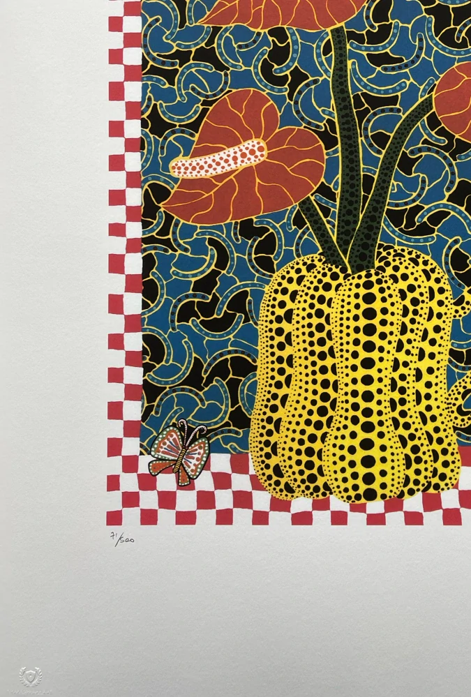 Yayoi Kusama - Flowers and Butterflies 71/500 - signováno, číslovaná edice, 50x65 cm