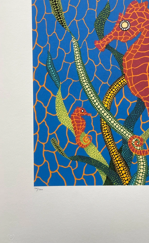 Yayoi Kusama - Seahorses 100/500 - signováno, číslovaná edice, 50x65 cm