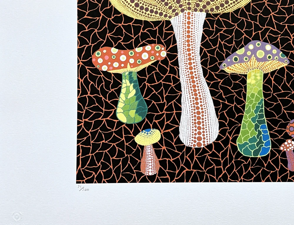 Yayoi Kusama - Toadstools 25/500 - signováno, číslovaná edice, 50x65 cm