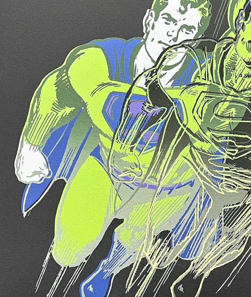 Andy Warhol - Superman světle zelený 121/2400 - 60x60cm, limitovaná edice CMOA s certifikátem