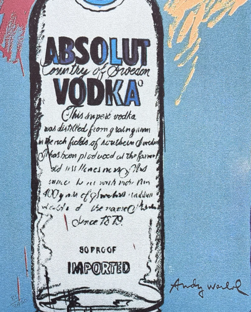Andy Warhol - Absolut vodka 85/2400 - 60x60cm, limitovaná edice CMOA s certifikátem