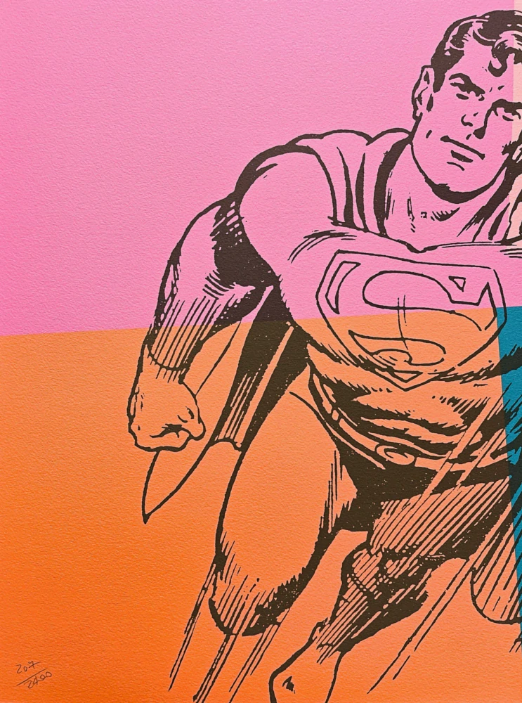 Andy Warhol - Superman barevný 207/2400 - 60x60 cm, limitovaná edice CMOA s certifikátem
