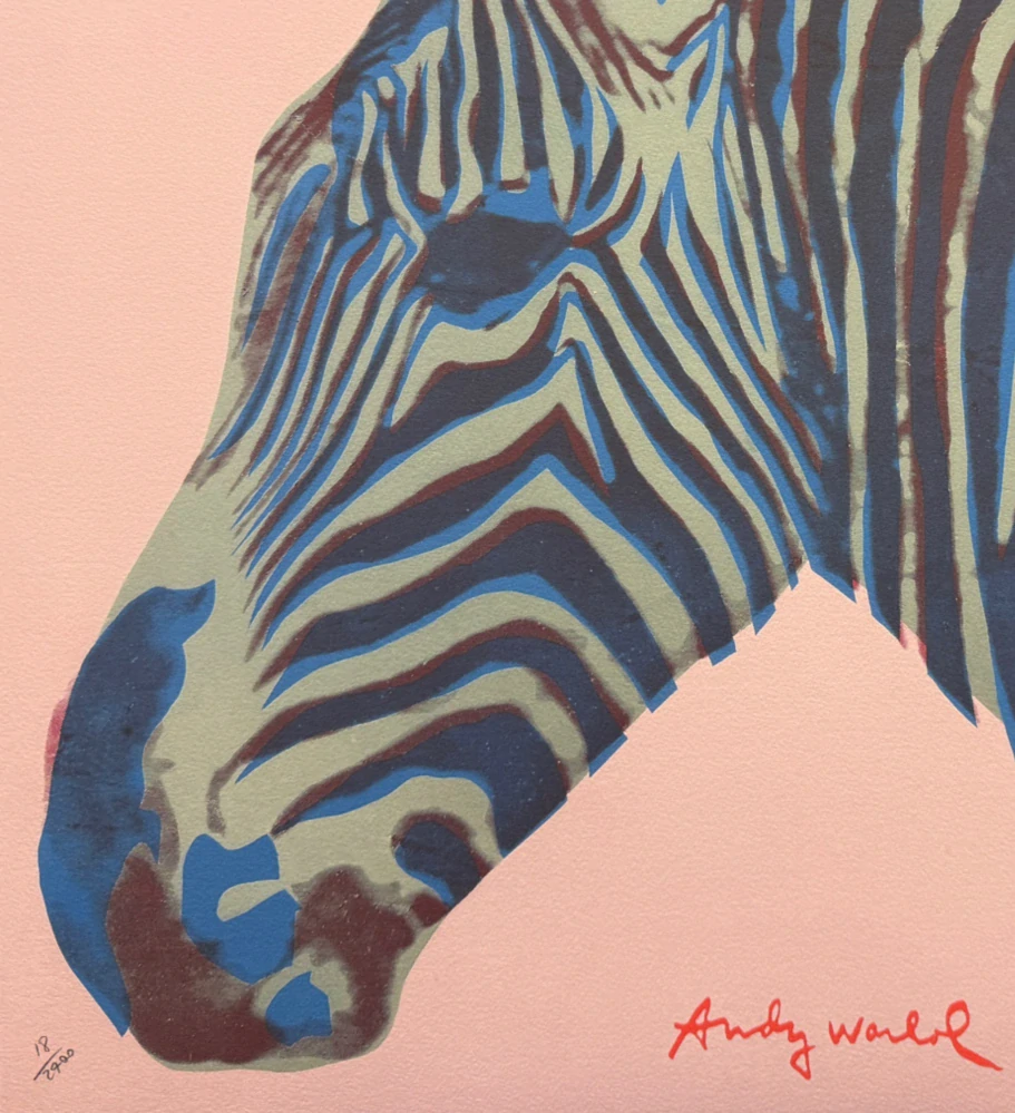 Andy Warhol - Grevys zebra růžová 18/2400 - 60x60cm, limitovaná edice CMOA s certifikátem