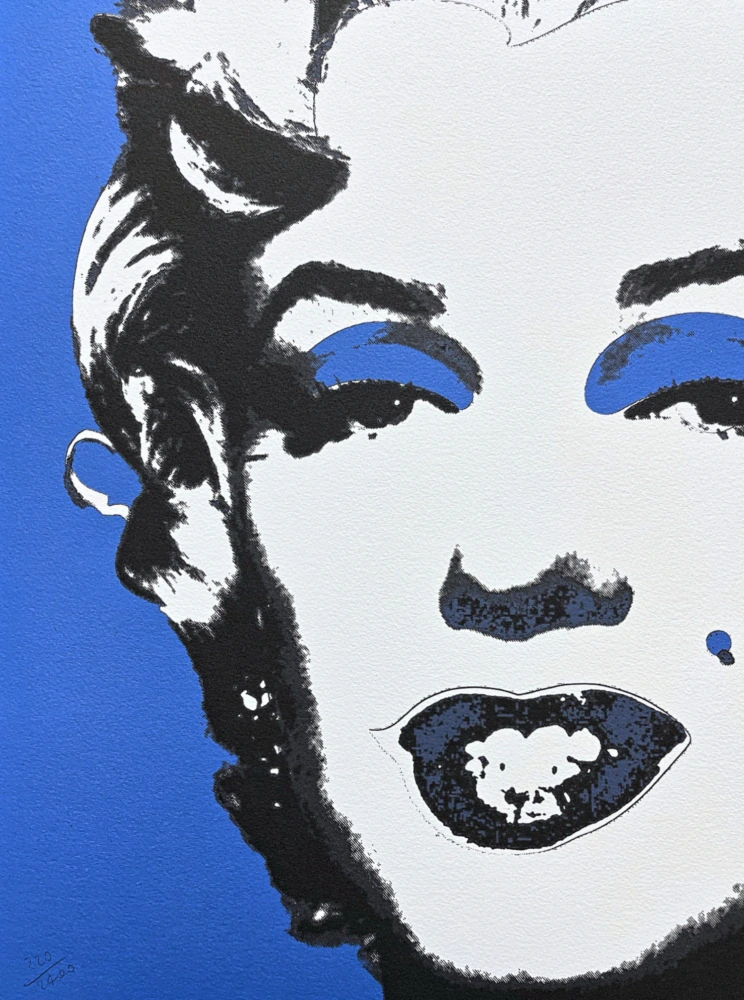 Andy Warhol - Marilyn Monroe modrá 220/2400 - 60x60cm, limitovaná edice CMOA s certifikátem
