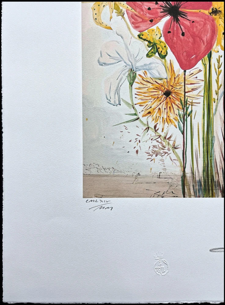 Salvador Dalí - Summer flowers - signováno, limitovaná edice, 50x66cm