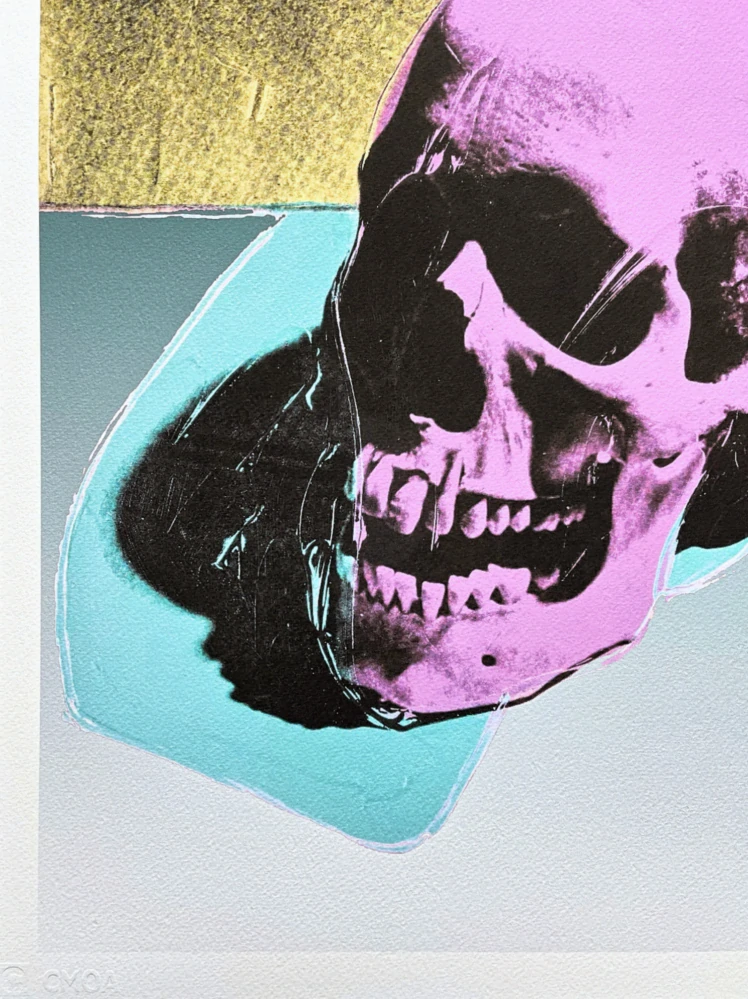 Andy Warhol - Skull na zeleném pozadí x/500 - signováno, 50x50cm, limitovaná edice CMOA s certifikátem