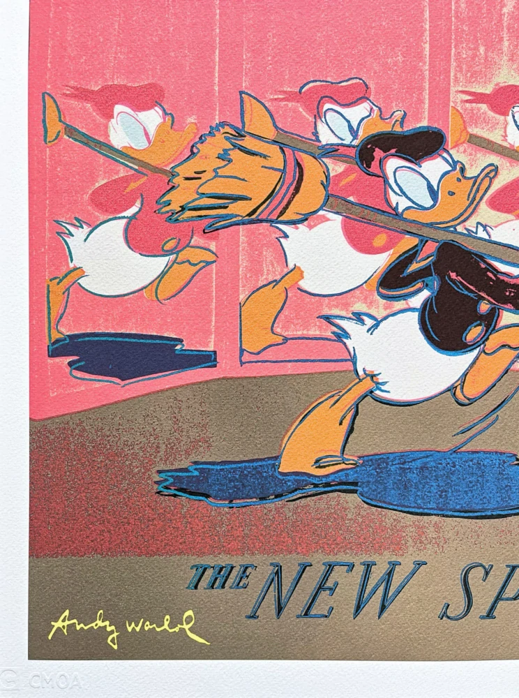 Andy Warhol - Donald Duck růžový 90/500 - signováno, 50x50cm, limitovaná edice CMOA s certifikátem