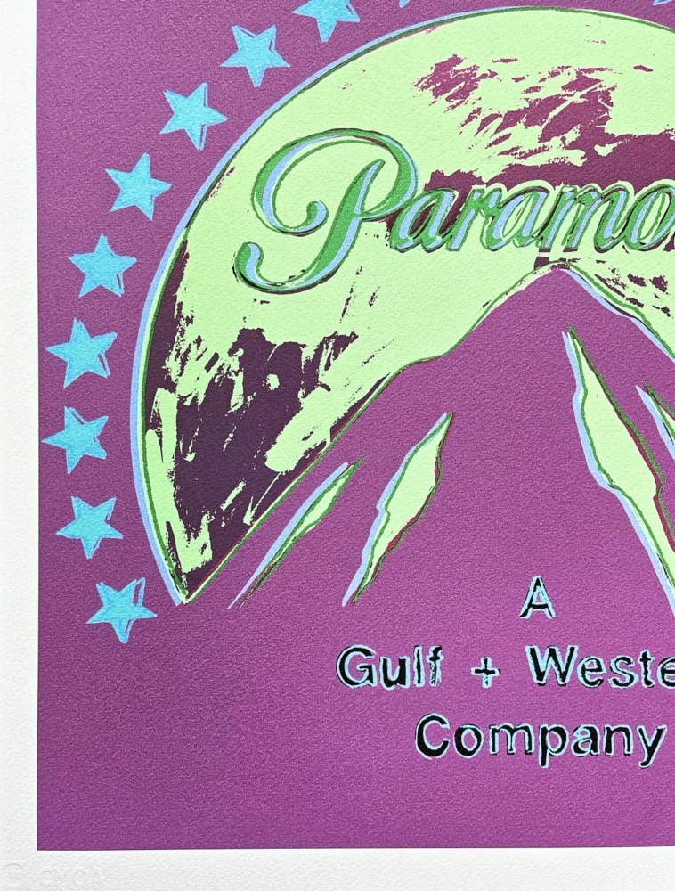Andy Warhol - Paramount fialovo-zelený 360/500 - signováno, 50x50cm, limitovaná edice CMOA s certifikátem