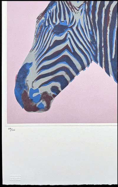 Andy Warhol - Grevys zebra růžová 49/100 - edice Leo Castelli s certifikátem