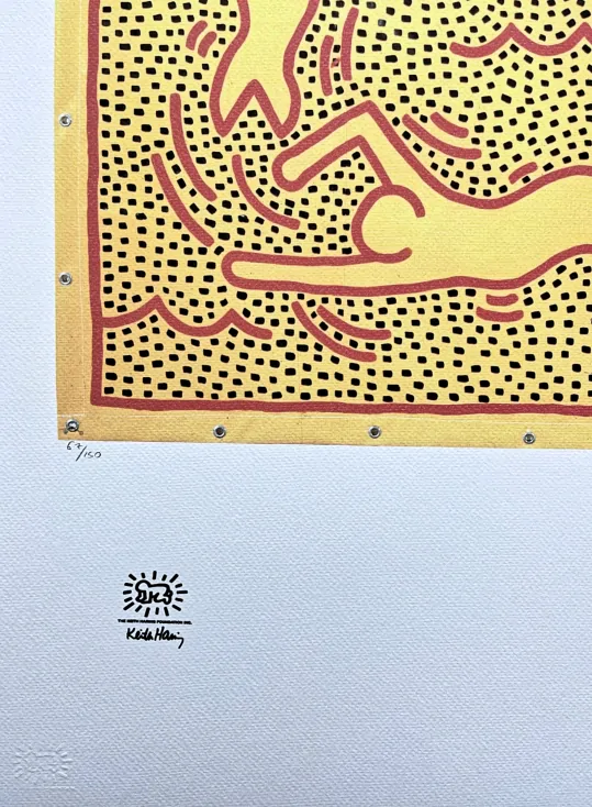 Keith Haring - Dolphins 67/150 - signováno, limitovaná edice s certifikátem, 50x70 cm