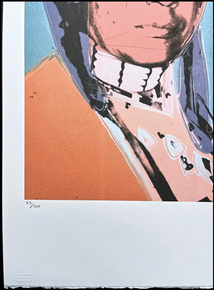 Andy Warhol - Russell Means modro-oranžový 73/100 - edice Leo Castelli s certifikátem
