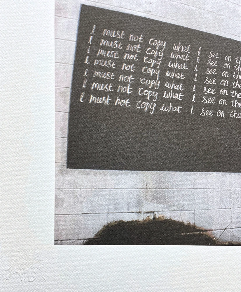 Banksy - Must not copy what 48/150 - číslovaná edice s certifikátem, razítko, 50x35cm