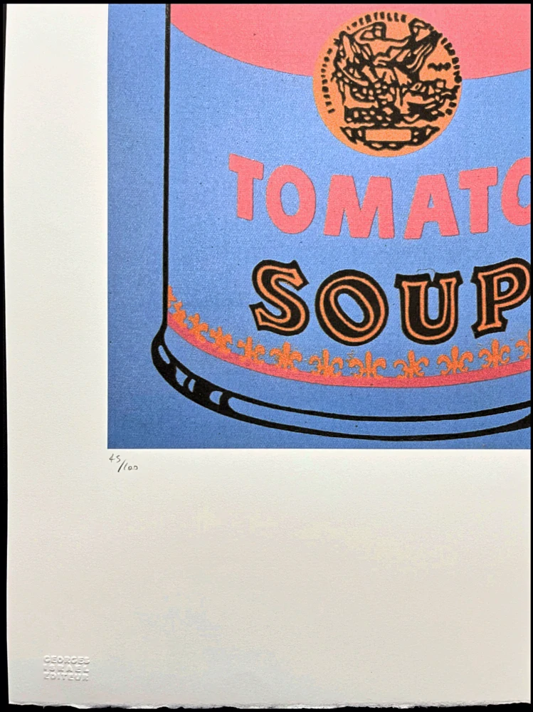 Andy Warhol - Campbell's Soup Tomato Soup modré pozadí x/100 - edice Leo Castelli s certifikátem