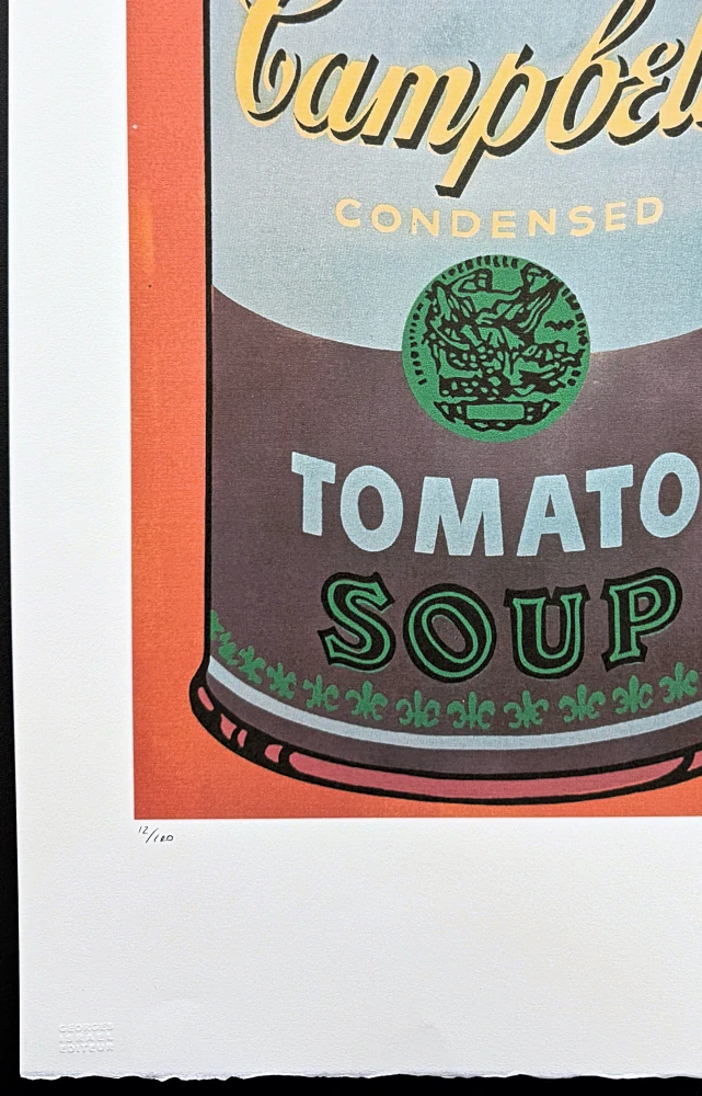 Andy Warhol - Campbell's Soup Tomato Soup červené pozadí 12/100 - edice Leo Castelli s certifikátem