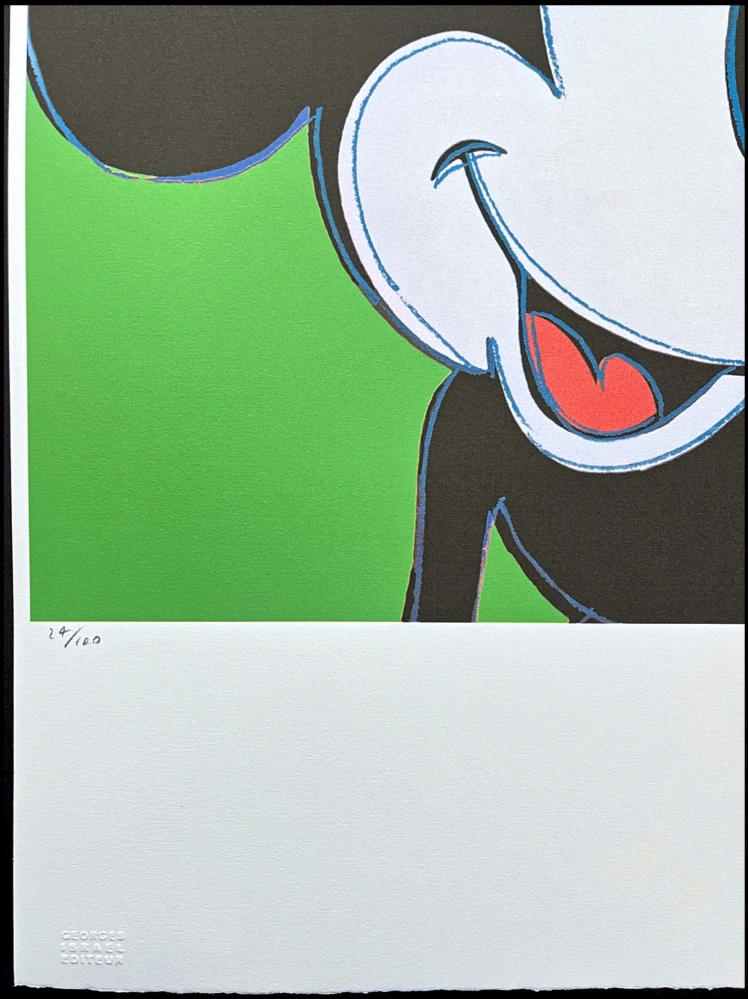 Andy Warhol - Mickey Mouse tmavě zelený x/100 - edice Leo Castelli s certifikátem