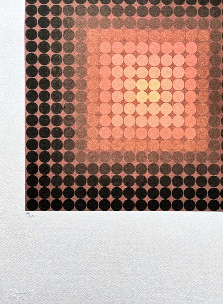 Victor Vasarely - Permutations orange - limitovaná edice s certifikátem