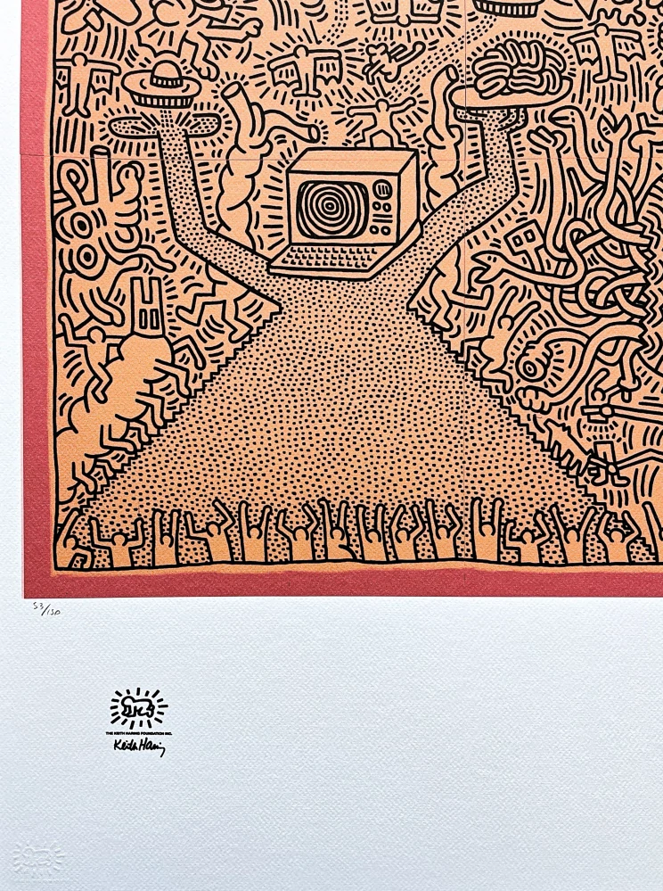 Keith Haring - Signal of Ufo 53/150 - signováno, limitovaná edice s certifikátem, 50x70 cm