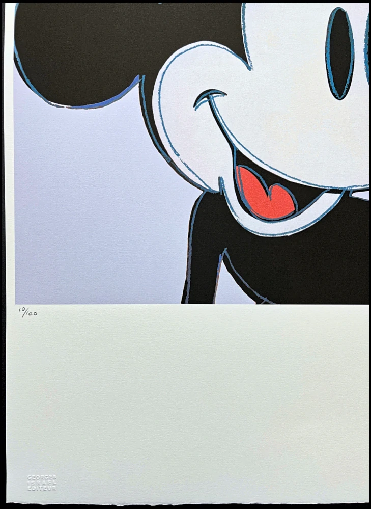 Andy Warhol - Mickey Mouse světle modrý x/100 - edice Leo Castelli s certifikátem