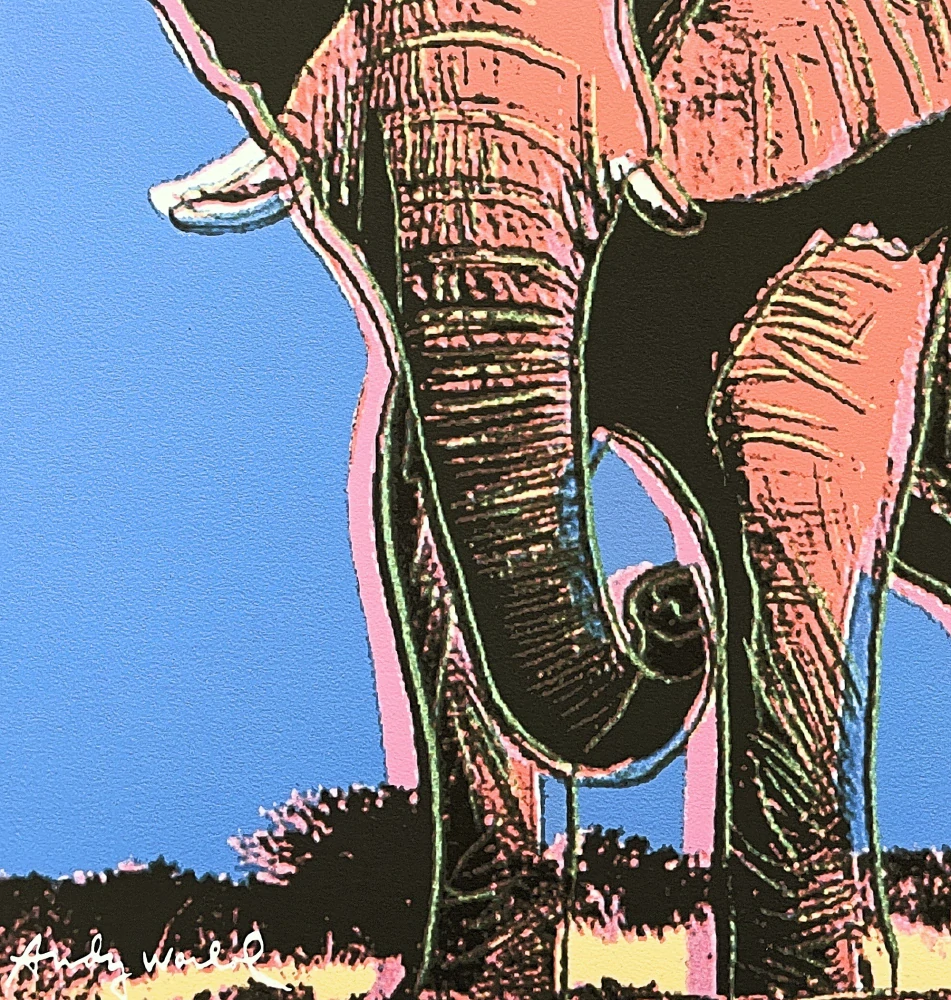 Andy Warhol - Elephant na modrém pozadí 331/2400 - 60x60 cm, limitovaná edice CMOA s certifikátem