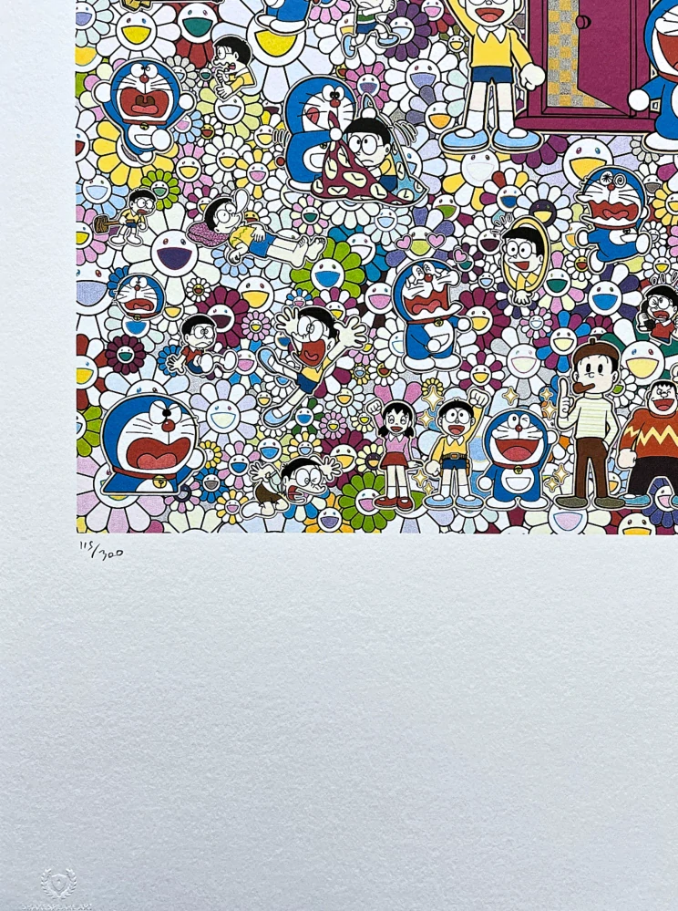Takashi Murakami - Anywhere door 115/300- signováno, číslovaná edice, 50x65 cm