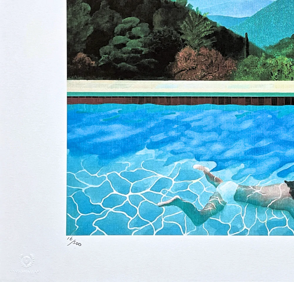 David Hockney - Portrait of an Artist Pool with two Figures II 16/500 - limitovaná edice s certifikátem, 50x35 cm