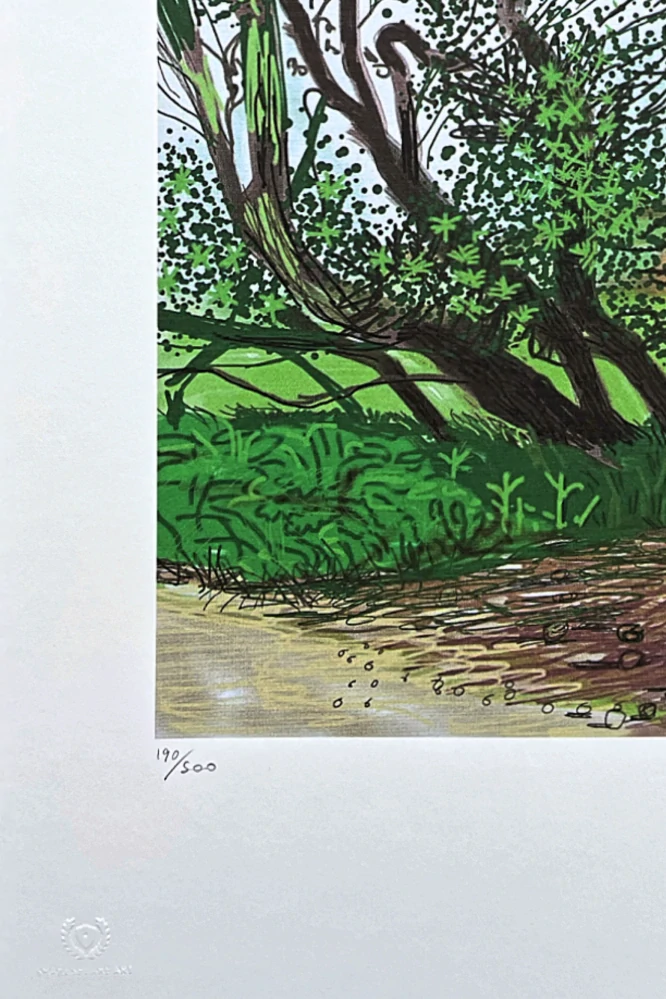 David Hockney - The Arrival of Spe ring in Woldgate - Leaning Tre 190/500 - limitovaná edice s certifikátem, 35x50 cm