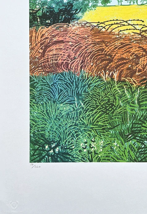 David Hockney - Field with Corn 17/500 - limitovaná edice s certifikátem, 35x50 cm