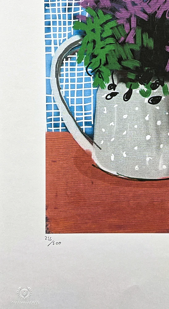 David Hockney - Flower on the Orange Table 255/500 - limitovaná edice s certifikátem, 35x50 cm