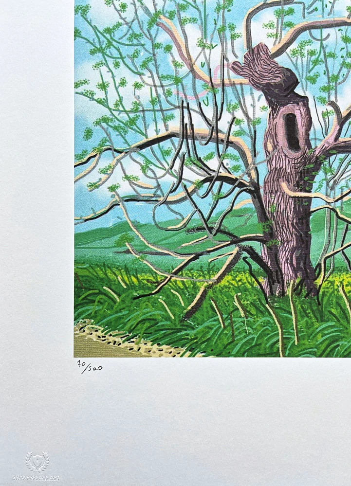 David Hockney - The Arrival of Spring in Woldgate - Willow II 70/500 - limitovaná edice s certifikátem, 35x50 cm