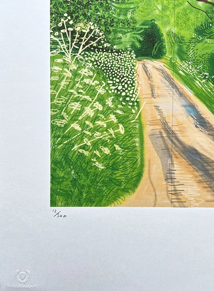 David Hockney - The Arrival of Spring in Woldgate 16th May - Road in spring x/500 - limitovaná edice s certifikátem, 35x50 cm