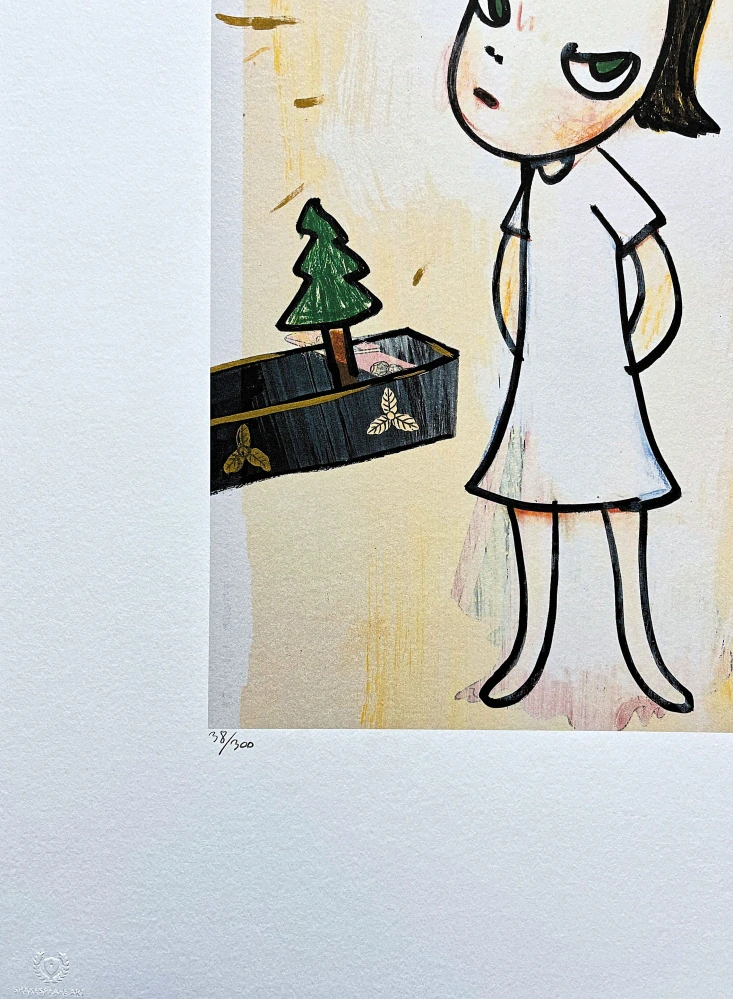 Nara Yoshitomo - Girl with Tree 38/300 - signováno, číslovaná edice, 50x65 cm