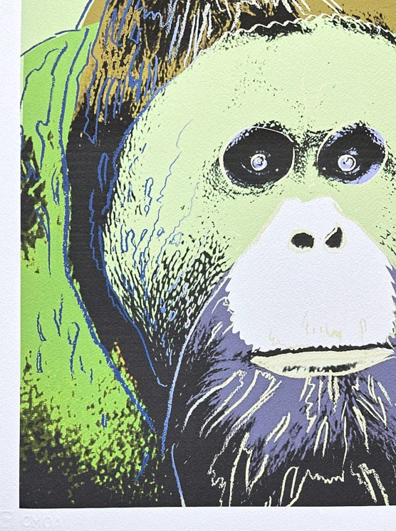 Andy Warhol - Orangutan zeleno-hnědý 46/500 - signováno, 50x50cm, limitovaná edice CMOA s certifikátem