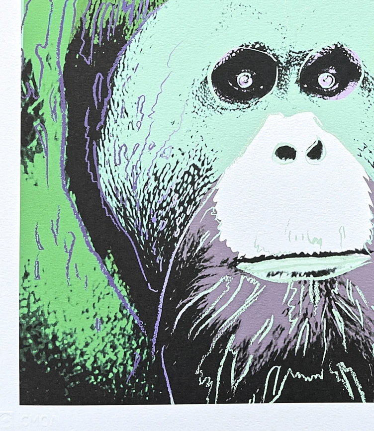 Andy Warhol - Orangutan zeleno-šedý 92/500 - signováno, 50x50cm, limitovaná edice CMOA s certifikátem